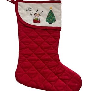 "Peace on Earth"  Christmas Cross Stitch Large Stocking Vintage Christmas